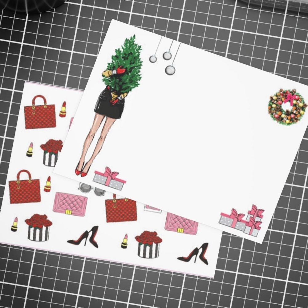 x15 Fashion Girl Christmas Cards Fashionista Holiday Greeting Cards